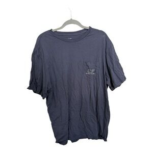 Vineyard Vines Navy Whale Logo Pocket TShirt 100% Cotton Back Logo